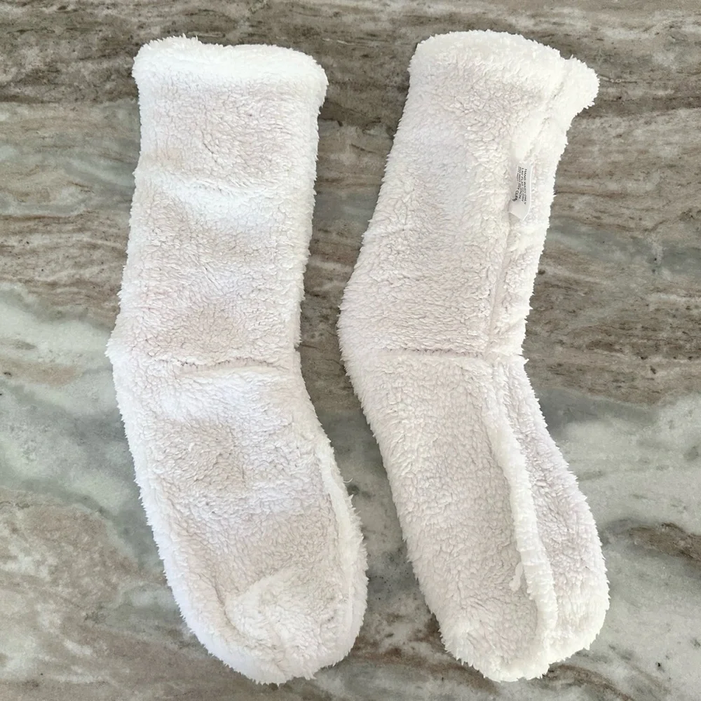 Soft & Cozy Sherpa Fleece Lined Striped Slipper Socks With Grippers & Pom Pom